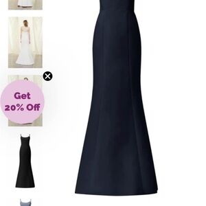 Elegant Navy Sleeveless Gown